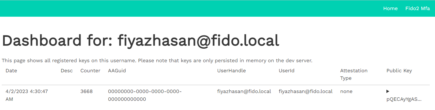 My Notebook: FIDO2 MFA in ASP.NET Core